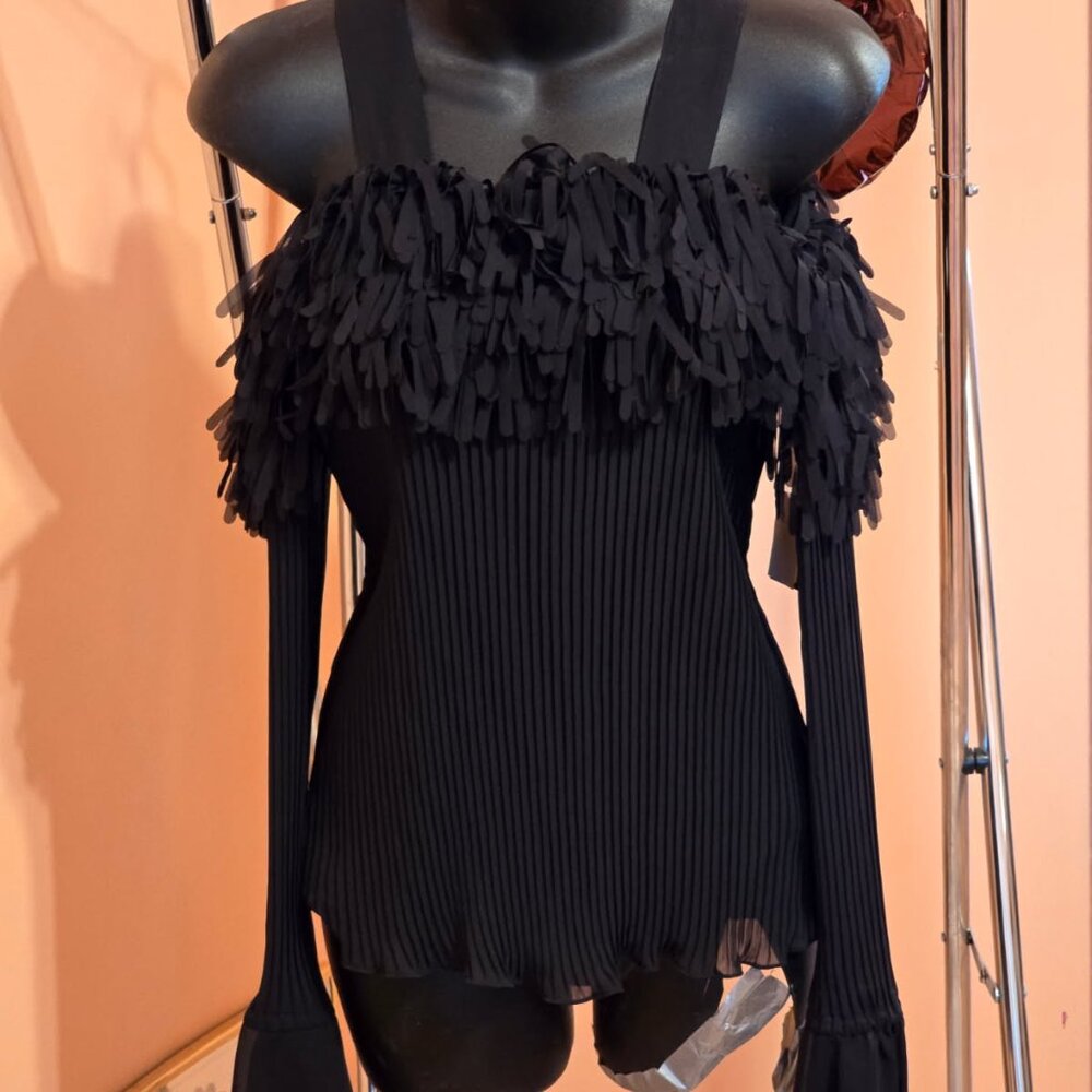 long sleeve black blouse